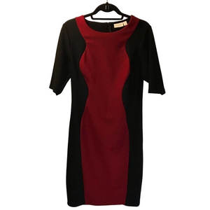 Beautiful Red & Black Dress By Bisou‎ Bisou Size: 12